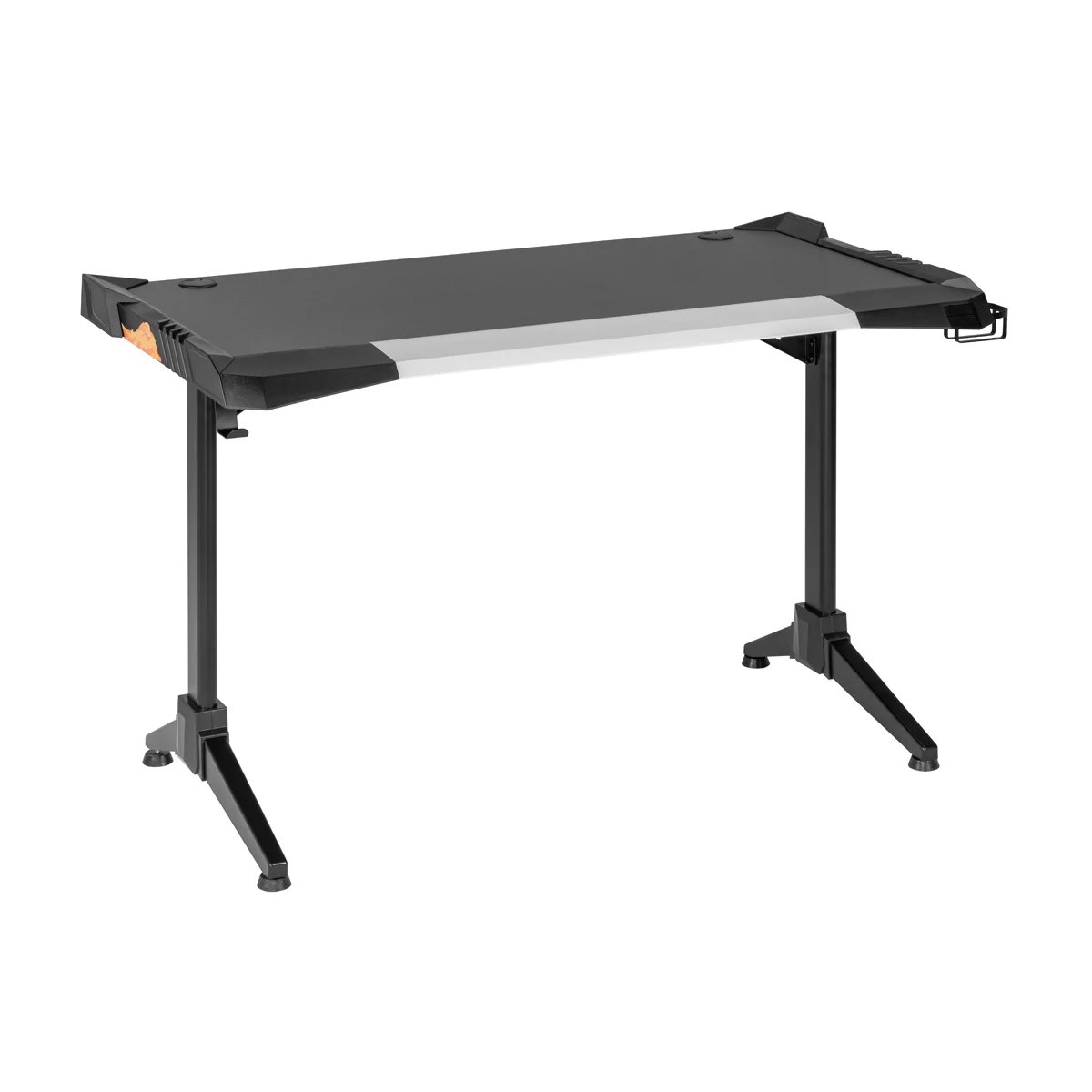 Deluxe RGB Lighting Gaming Desk with Steel Frame